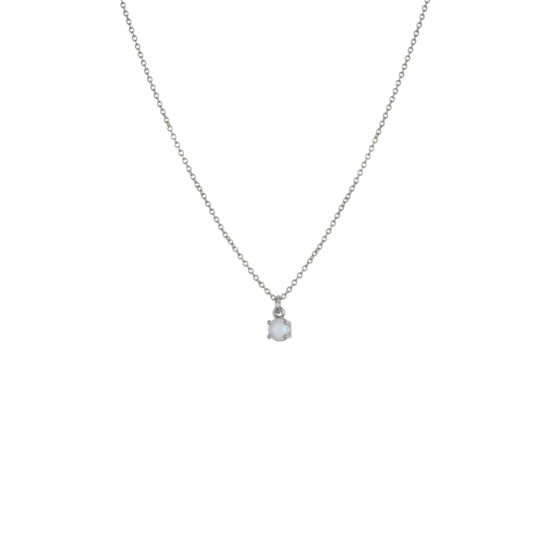 Collier petite opale ronde Argent