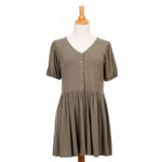 Khaki ''Gabrielle'' dress