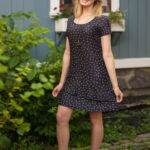 Black daisies ''Gloria'' dress