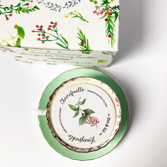 Bougie tasse de thé Chèvrefeuille