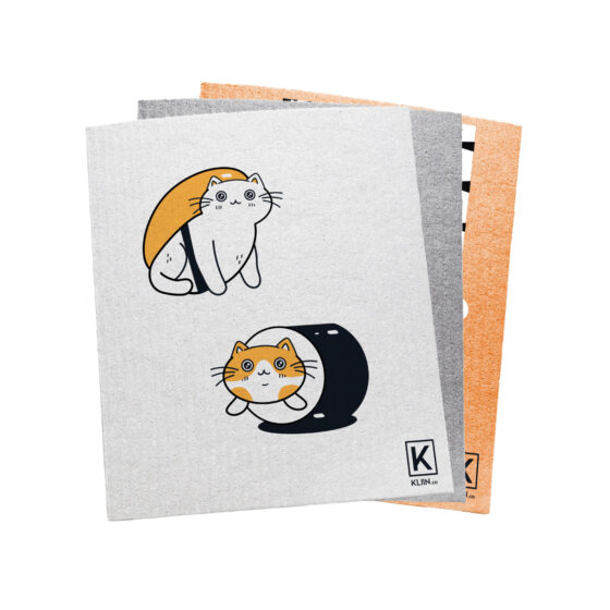 Trio d'essuie-tout réutilisables Chats