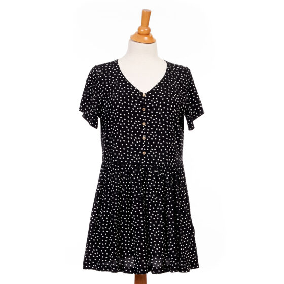 Black and white dots Maria tunic