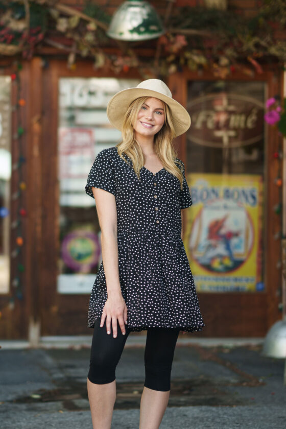 Black and white dots Maria tunic