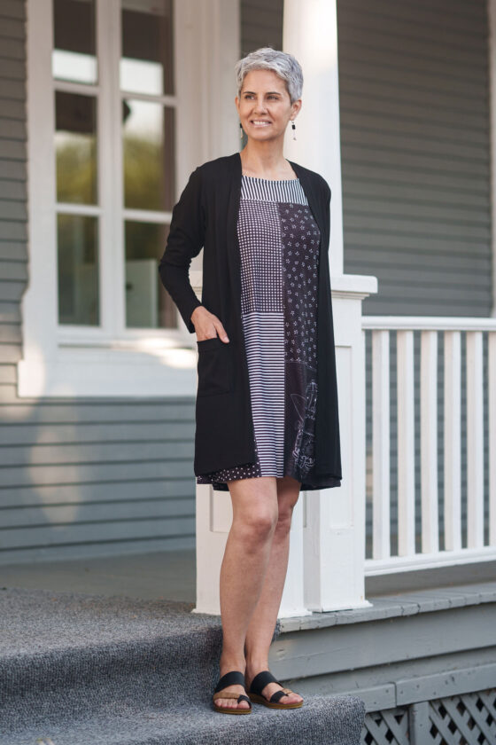 Black patchwork Emma dress