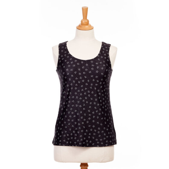 Black daisies ''Claire'' reversible tank top