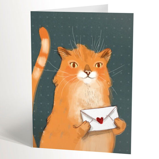 Carte de souhaits Facteur chat