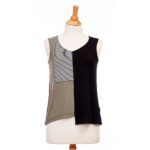 Black and khaki ''Martine'' tank top