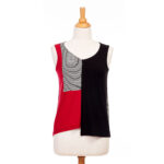 Black and red ''Martine'' tank top