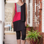 Black and red ''Martine'' tank top