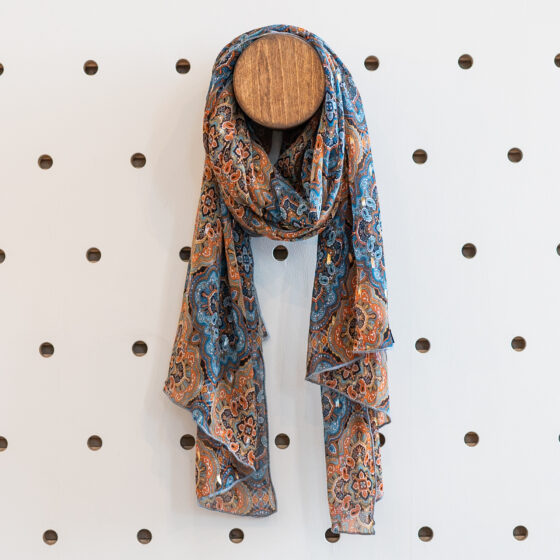 Foulard léger Bohémien bleu