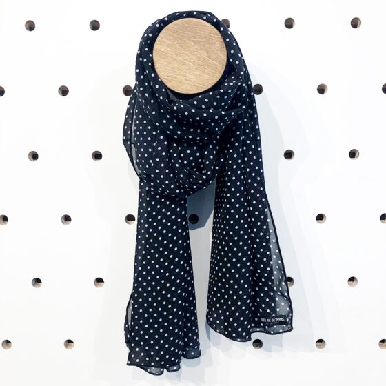 Foulard léger Pois noir et blanc