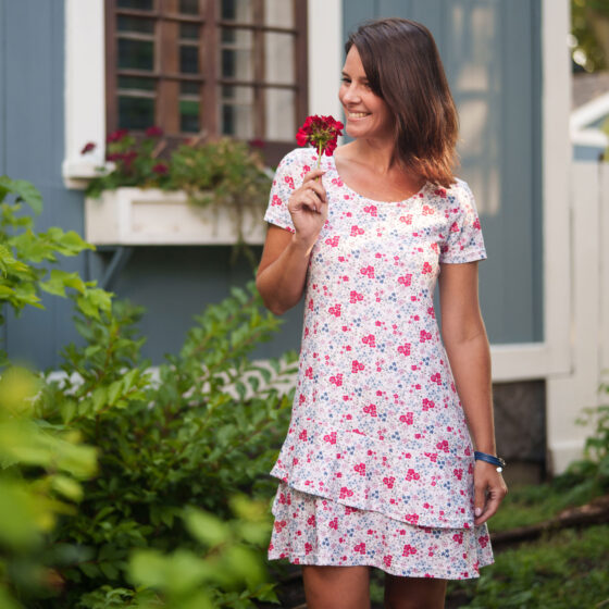 White flowers ''Gloria'' dress