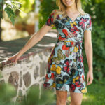 Colored butterflies ''Simonne'' dress