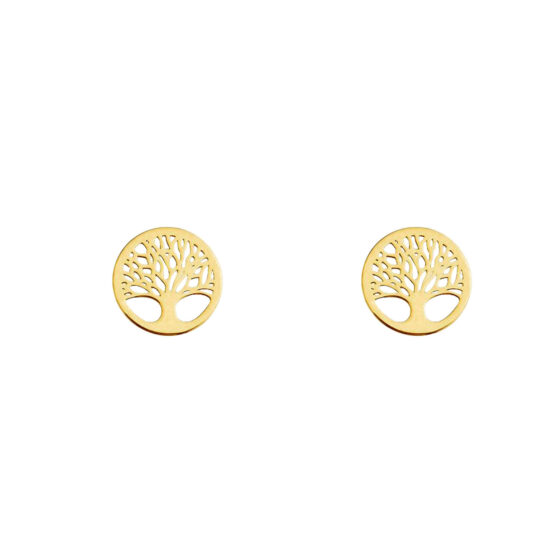 Boucles d'oreilles à tige arbres Or