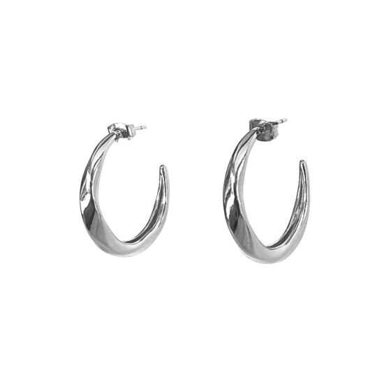 Boucles d'oreilles anneaux vagues Argent