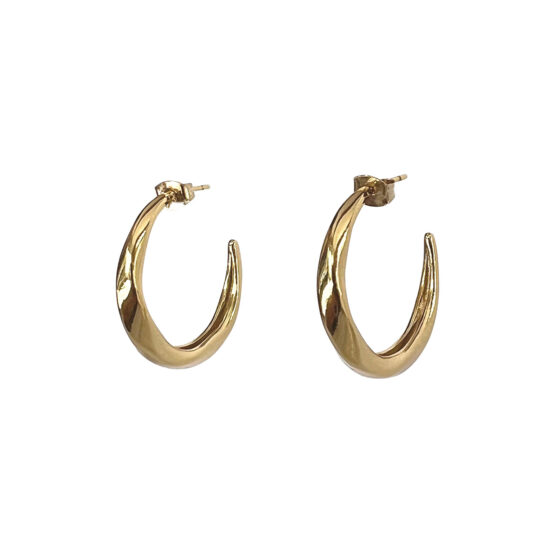 Boucles d'oreilles anneaux vagues Or