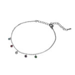 Bracelet zircons multicolores Argent