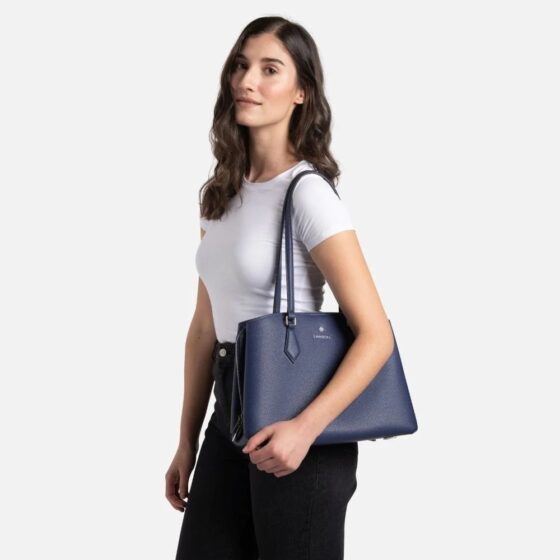 Sac fourre-tout Le Maya en cuir vegan Marine