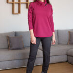 Raspberry red ''Cascades'' sweater