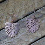 Boucles d'oreilles feuilles bronze