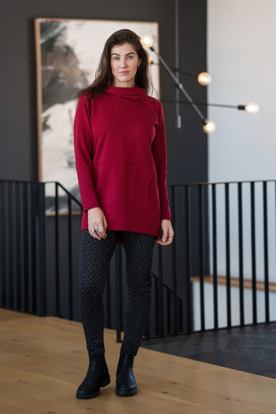 Red ''après-ski'' tunic