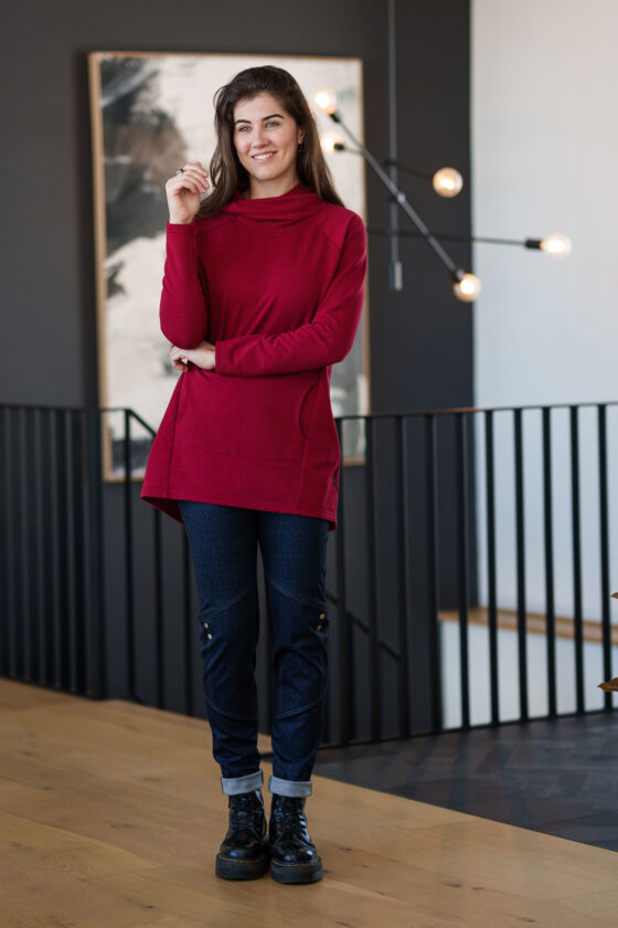 Red ''après-ski'' tunic