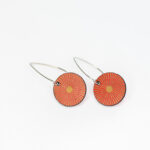 Boucles d'oreilles Aube Argent et terre rouge