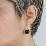 Boucles d'oreilles Chazu Onyx et or