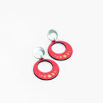 Boucles d'oreilles Lunaire Argent et terre rouge