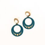 Boucles d'oreilles Lunaire Or et bleu nuit