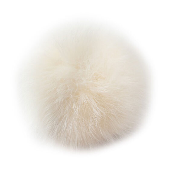 Pompon pour tuque, en fourrure recyclée Renard blanc