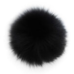 Pompon pour tuque, en fourrure recyclée Renard noir