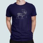 T-shirt caribou grimpant Marine