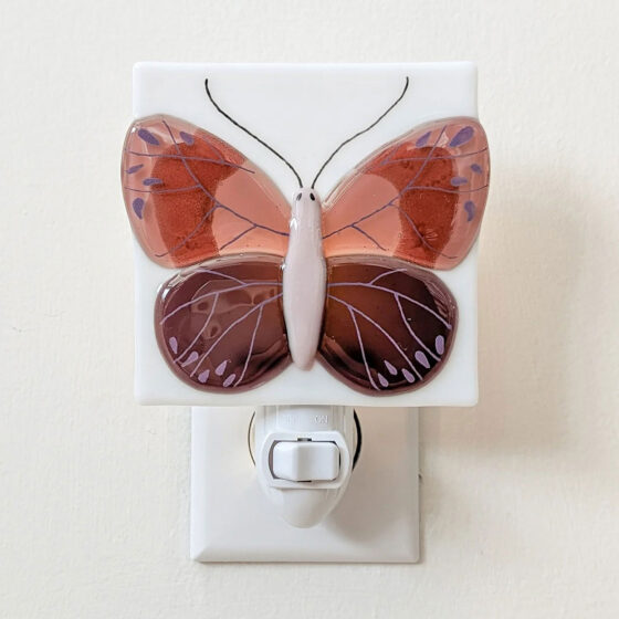 Purple butterfly night light