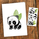 Carte de souhaits Les pandas sympas