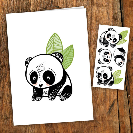 Carte de souhaits Les pandas sympas