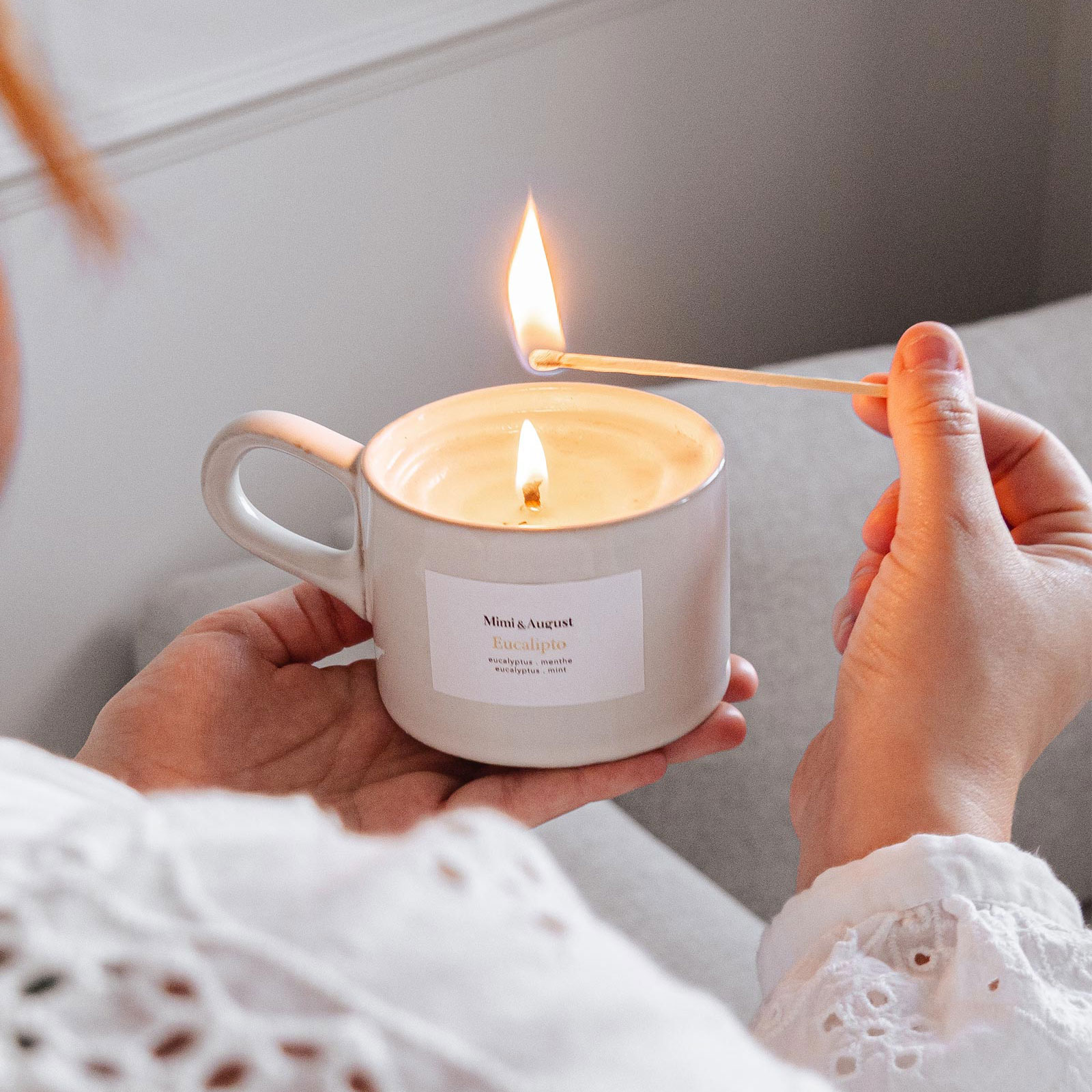 Chandelle dans une tasse réutilisable Eucalipto - Rien ne se perd