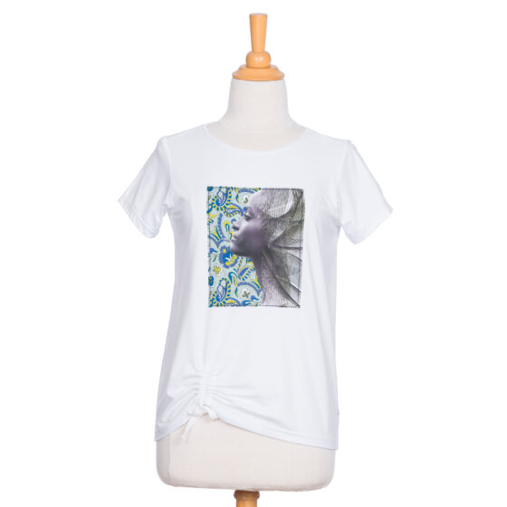 T-shirt Patsy Blanc et menthe