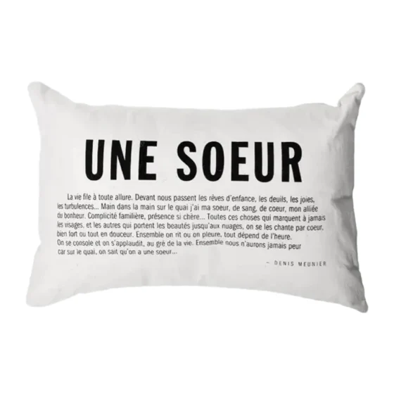 Coussin zen poétique Une soeur