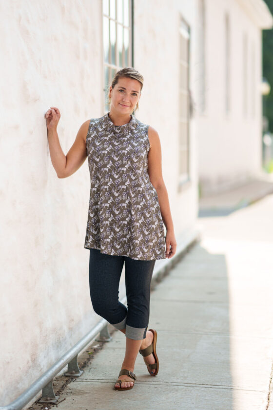 Khaki zebras ''Piaf'' tunic