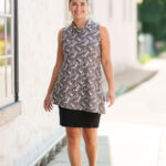 Khaki zebras ''Piaf'' tunic