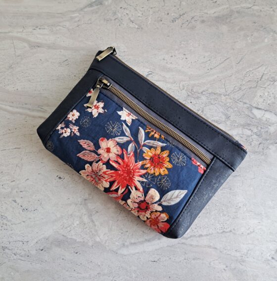 Trousse en liège Marine et bouquets d'automne
