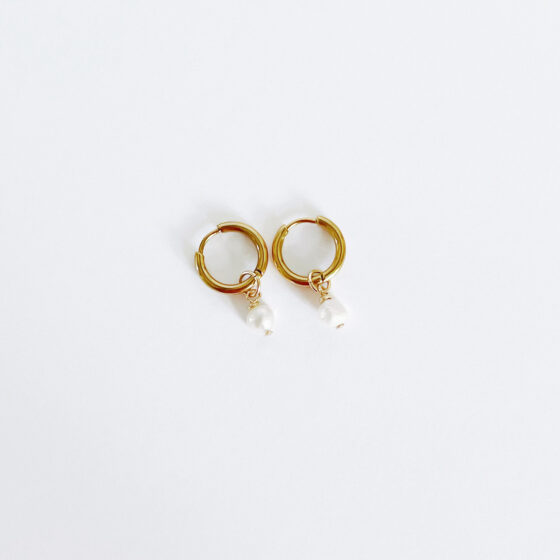 Boucles d'oreilles dormeuse perle Or