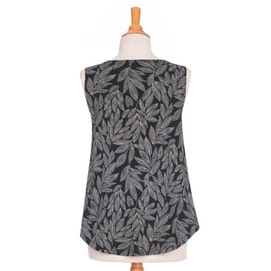 Black and white leaves ''swing'' tank top