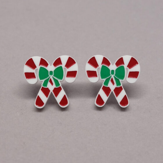 Boucle d'oreilles canne de Noël
