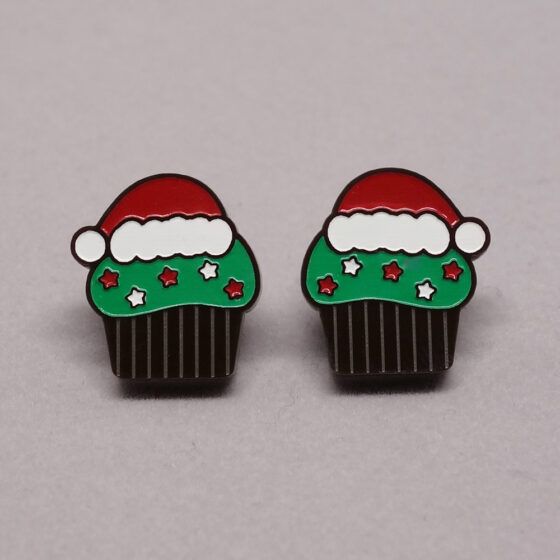 Boucle d'oreilles cupcake de Noël vert