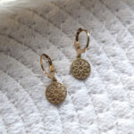 Boucles d'oreilles mandala fleuri Or