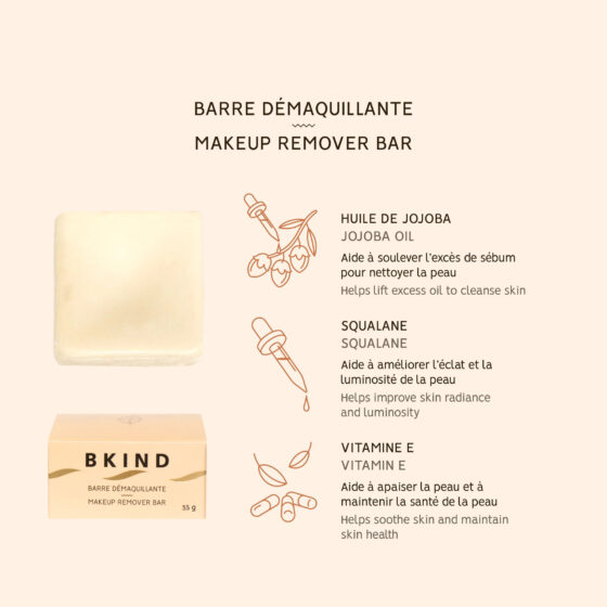Barre démaquillante Squalane et vitamine E