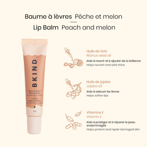 Baume à lèvres nourrissant Pêche et melon
