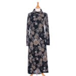 Robe 7/8 berbéris Noir et cognac